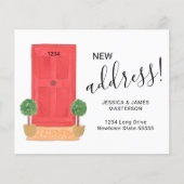 Budget Rode Deur Nieuw Adres Verhuisaankondiging (Voorkant)