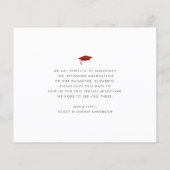 Budget Rode Foto Save Datum Afstuderen Uitnodiging (Achterkant)