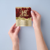 BUDGET Rode Gouden Folie Glitters Quinceanera 15e Flyer (Hand)