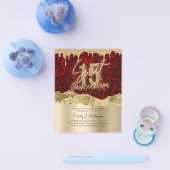 BUDGET Rode Gouden Folie Glitters Quinceanera 15e Flyer (Enkel)