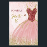 Budget Rode Gouden Jurk Sweet 16 Uitnodiging<br><div class="desc">Budget Rood Goud Glitter Schitteren Jurk Sweet 16 Verjaardagsuitnodiging</div>