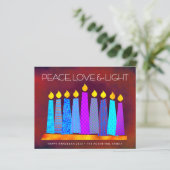 Budget rode Hanukka-kaarsen Vrede Liefde Licht Kaa (Staand voorkant)