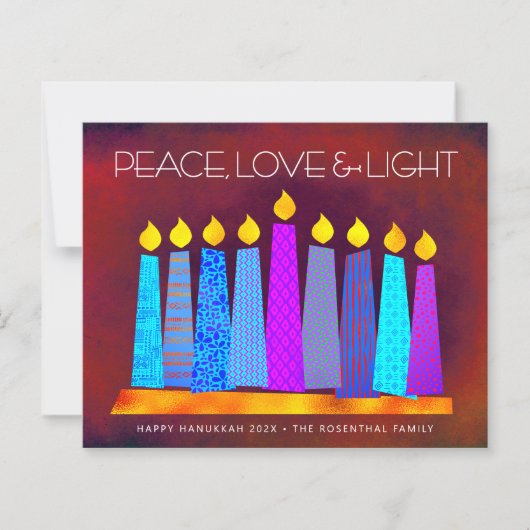 Budget rode Hanukka-kaarsen Vrede Liefde Licht Kaa (Voorkant)