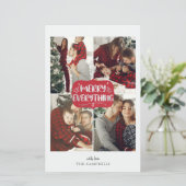 Budget Rode Kerst Alles 4 foto kerstkaart (Staand voorkant)