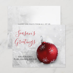 Budget Rode Ornament Bedrijfs Kerstkaart