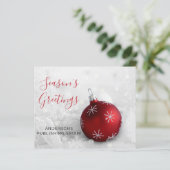 Budget Rode Ornament Bedrijfs Kerstkaart (Staand voorkant)