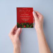 Budget Rode Ornament Feestelijke Feest Flyer (Hand)