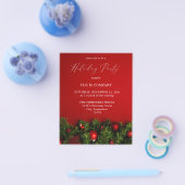 Budget Rode Ornament Feestelijke Feest Flyer (Enkel)