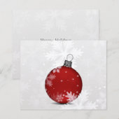 Budget Rode Ornament Sneeuwsfeer Vakantiekaart (Voorkant / Achterkant)