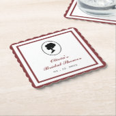 Budget Rode Roos Bloemen Bridgerton Vrijgezellenfe Kartonnen Onderzetters (Gebogen)