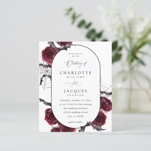 Budget Rode Roos Halloween Vleermuizen Trouwen- Wi (Staand voorkant)