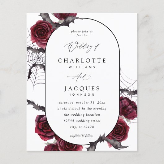 Budget Rode Roos Halloween Vleermuizen Trouwen- Wi Flyer (Voorkant)