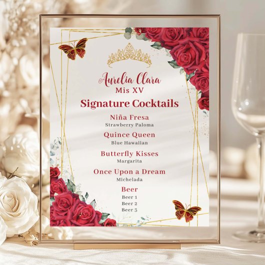 Budget Rode Rozen Quinceanera XV Verjaardagsbar Me