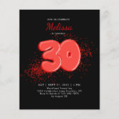 BUDGET Rode zwarte ballonnen Confetti Verjaardag v (Voorkant)