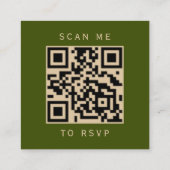 Budget Roest Agaat Olive Wedding QR Code RSVP Informatiekaartje (Achterkant)