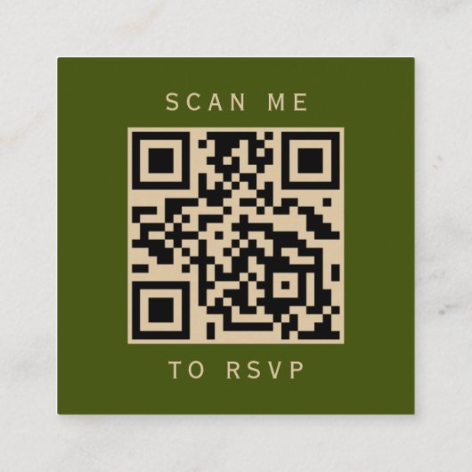 Budget Roest Agaat Olive Wedding QR Code RSVP Informatiekaartje (Achterkant)