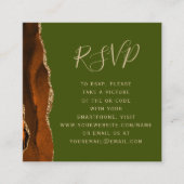 Budget Roest Agaat Olive Wedding QR Code RSVP Informatiekaartje (Voorkant)