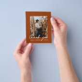 Budget Roest Boho Trouwfoto Dankjewel Flyer (Hand)