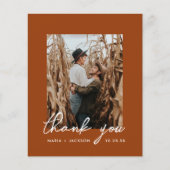 Budget Roest Boho Trouwfoto Dankjewel Flyer (Voorkant)