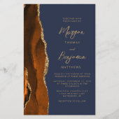 Budget Roest Goud Agaat Marineblauw Script Trouwfe (Voorkant)