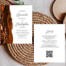 Budget Roest Goud Agat QR Code Huwelijk