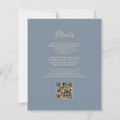 Budget Roest Goud Dusty Blauw QR Code Trouwen (Achterkant)