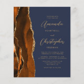 Budget Roest Gouden Agaat Marine Blauw QR Code Huw (Voorkant)