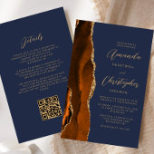 Budget Roest Gouden Agaat Marine QR Code Trouwen