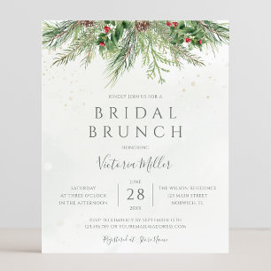 Budget Roesti Winter Greenery Bridal Brunch Invite