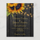 Budget roestige houten FOTO trouwkaart flyer (Voorkant)