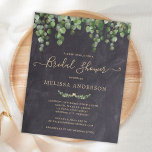 Budget Roestische Greenery Bridal Shower<br><div class="desc">Nodig uw vrienden en familie uit voor uw vrijgezellenfeest met deze bijtende scharnierplaat met eucalyptus, elegante maar casual brudale doucheuitnodigingen briefkaarten. Deze briefkaarten van de budgettrouwuitnodiging moeten als te grote briefkaarten worden gemaild, zodat kunnen de standaardverzendkosten worden gemaakt, maar zij hebben geen envelop of een retouradreslabel nodig. Pas aan met...</div>