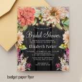Budget roestvrij floral wood bridal douche-uitnodi flyer