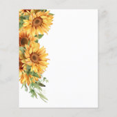 Budget roestvrijzonnebloempel doucheuitnodiging flyer (Achterkant)