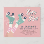 Budget Roller Skating Birthday Party Invitation (Voorkant)