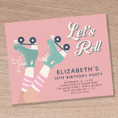 Budget Roller Skating Birthday Party Invitation