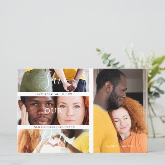 Budget Romantic 4 Wedding Engaged Photos Collage (Staand voorkant)