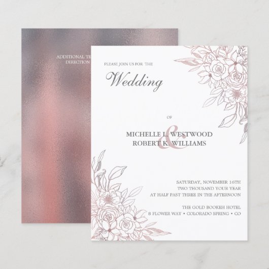 BUDGET Romantic Chic Roos Gold Floral Wedding (Voorkant / Achterkant)