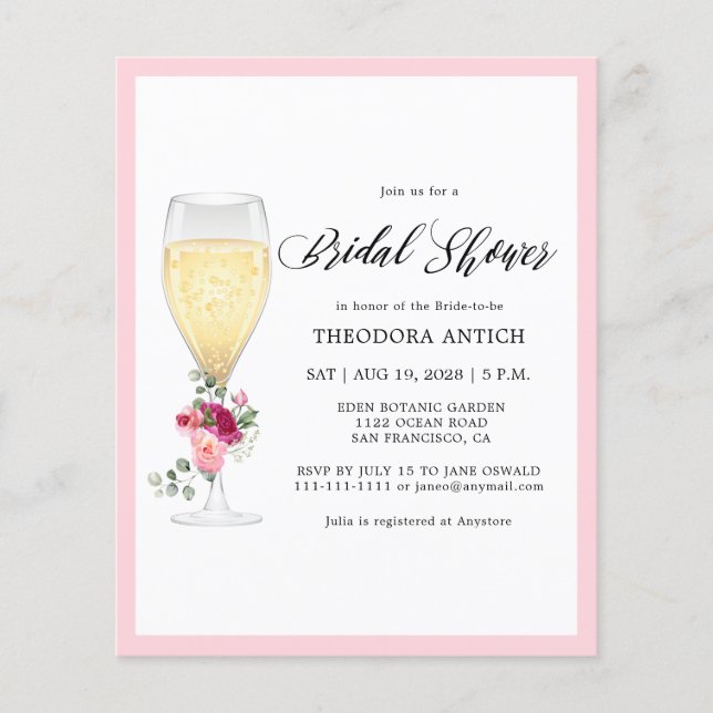 Budget Romantic Floral Bridal Shower (Voorkant)