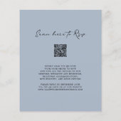 Budget Romantic Heart QR Code Dusty Blue Wedding (Achterkant)