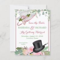 BUDGET Romantic Pink Rose Floral Weduwsdatum