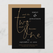 Budget Romantic Quote Black Gold Weduwnaar Opslagd (Voorkant / Achterkant)