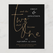 Budget Romantic Quote Black Gold Weduwnaar Opslagd (Voorkant)