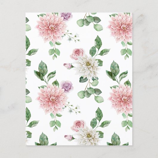 Budget Romantic Roos Flower Baby shower Invitation (Achterkant)