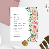 Budget Romantic Roos Flower Baby shower Invitation