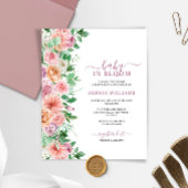 Budget Romantic Roos Flower Baby shower Invitation