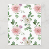 Budget Romantic Roos Flower Baby shower Invitation (Achterkant)