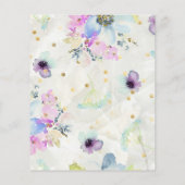 Budget Romantisch Mauve Paarse Bloemen Menu (Achterkant)