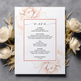 Budget Romantisch Roze Roze Bloemen Menu Kaart