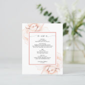 Budget Romantisch Roze Roze Bloemen Menu Kaart (Staand voorkant)
