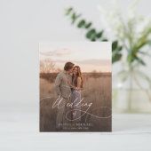 Budget Romantisch Script Boho Huwelijksfoto uitnod (Staand voorkant)